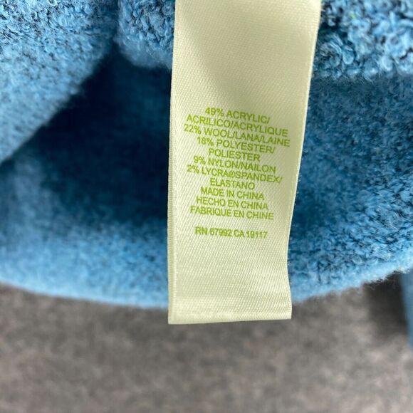 Sigrid Olsen Sweater Pullover Women L Large Blue Knit Wool V-Neck Long Sleeve - Picture 6 of 9